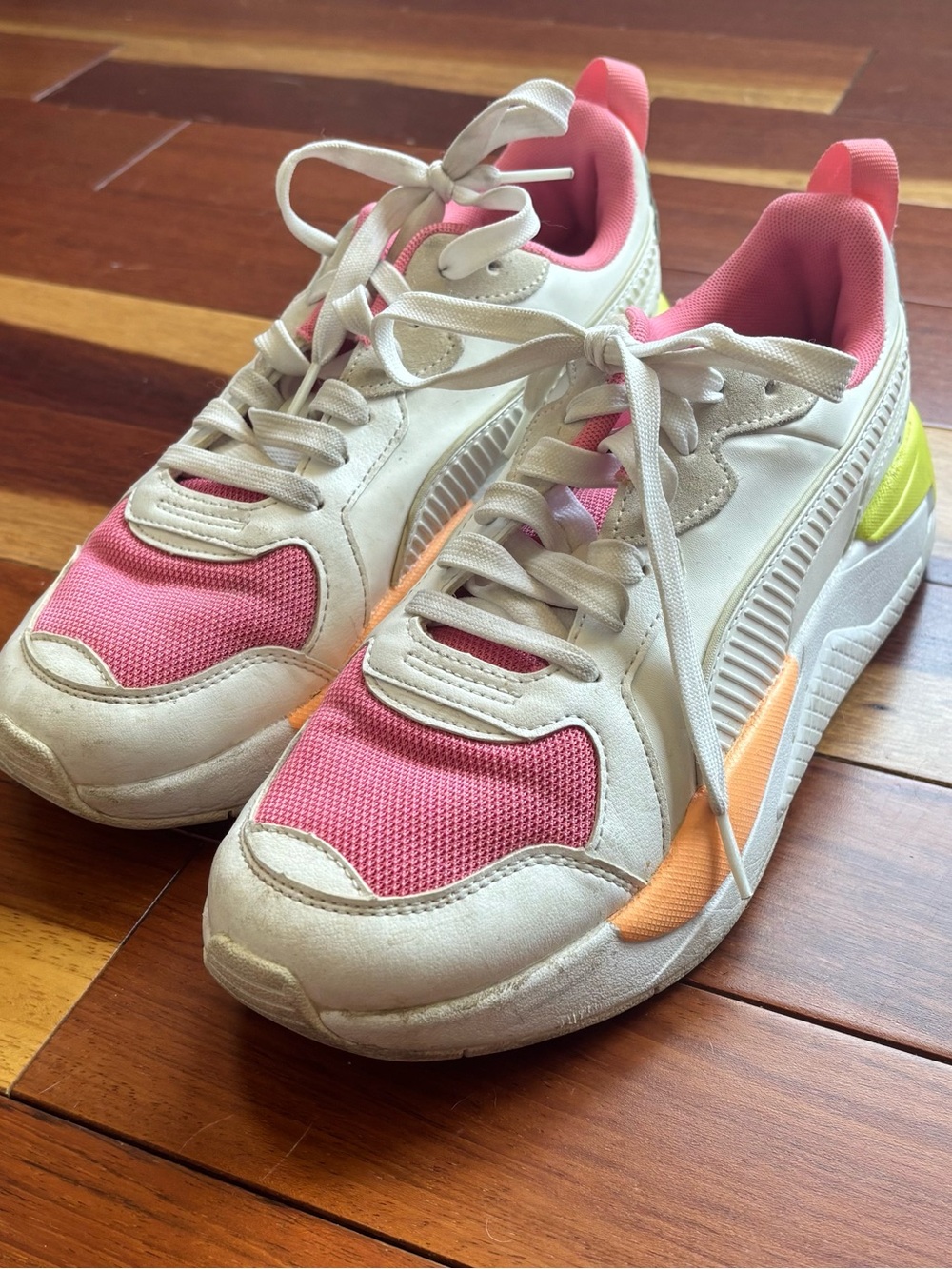 Puma White Pink Orange Accent Women's Sneakers
